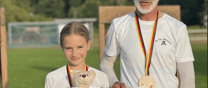 Deutsche Meisterschaft im Bogenlaufen – Silber und Bronze für den SV Tell Weilheim Deutsche Meisterschaft im Bogenlaufen – Silber und Bronze für den SV Tell Weilheim
